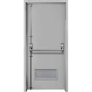 commerical grey UL louvered metal anti-fire emergency escape door with push bar