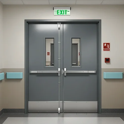 Steel hospital fire emergency exit door