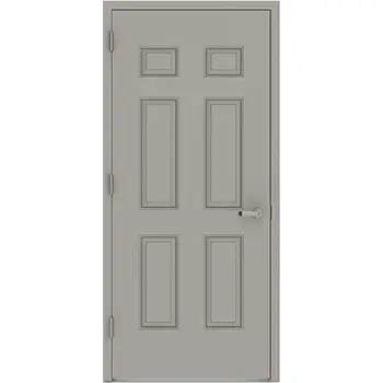 commercial fire proof 6 panel embossed steel door