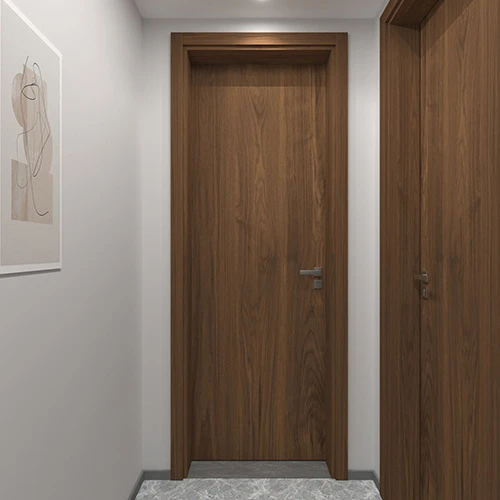 Black walnut veneer flush interior wood door