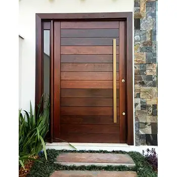 House exterior solid mahogany pivot front door with single sidelite