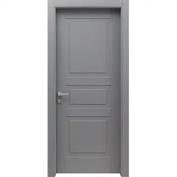 RPD18 house Interior room grey painted 3 panel riased panel MDF solid core door