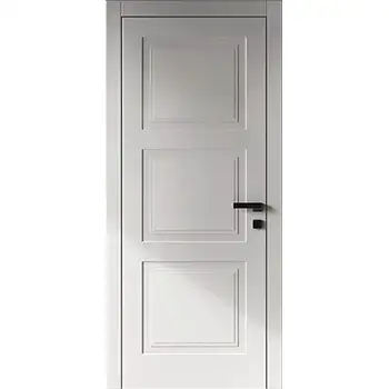 RPD19 apartment Interior Bedroom white painted 3 panel riased panel MDF hollow core door