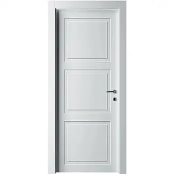 RPD21 apartment Interior Bedroom white painted 3 panel riased panel MDF hollow core door