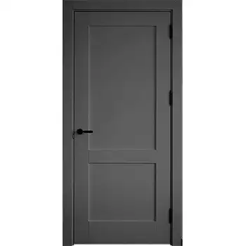 House Interior Bedroom black paint two panel shaker style MDF door