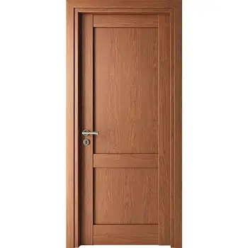 Oak solid wood prehung two flat panel shaker style interior door