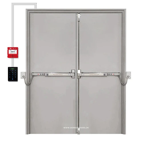 Steel Fireproof Double Keycard Security access control Emergency Exit Door