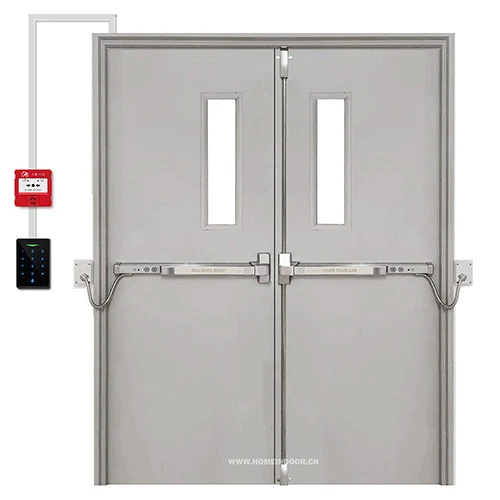 Commerical steel Emergency Exit double door with Security Access Contro