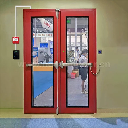 Steel Full glass emergency exit door with security access control