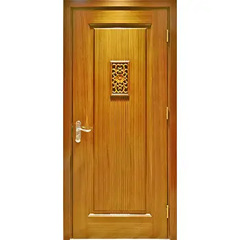 High end luxury 1 rised panel teak solid wood interior door