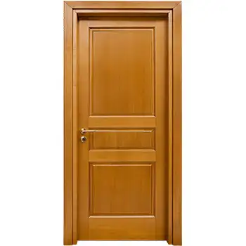Prehung bedroom three square panel solid wood door