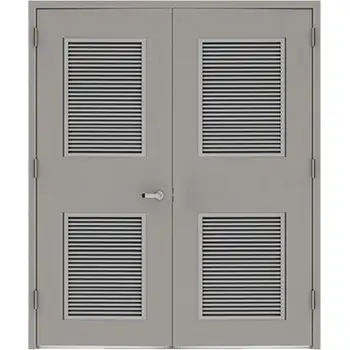 commerical internal electrical room double louvered commercial hollow metal door