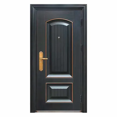 Affordable 2 panel steel shield security front doors