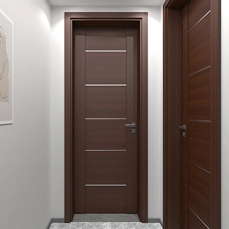 Elegant metal inlay shaker style modern interior door design